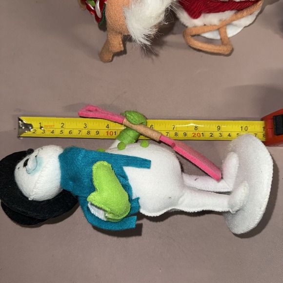 RARE Annalee Christmas Figurine Lot Snowman Reindeer Santa Mouse Lion Felt Plush - Picture 14 of 16